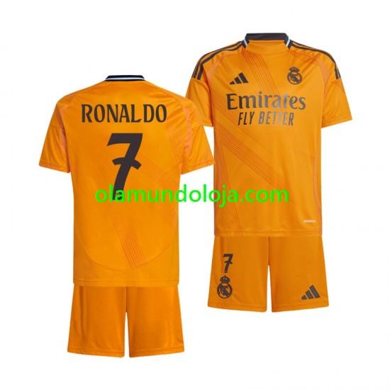 Camisola Real Madrid Cristiano Ronaldo 7 Criança Equipamento Segundo 2024-2025 Manga Curta
